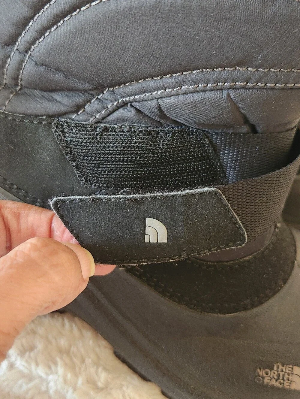 The North Face Black Winter Boot with Hook-and-Loop Strap